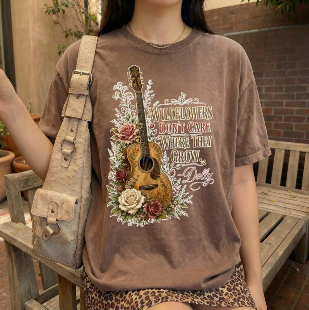 Dolly Parton Wildflowers Lyric T-Shirt, Country Music Legend Graphic Tee